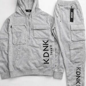 KDNK Gray Hoodie and Joggers Set